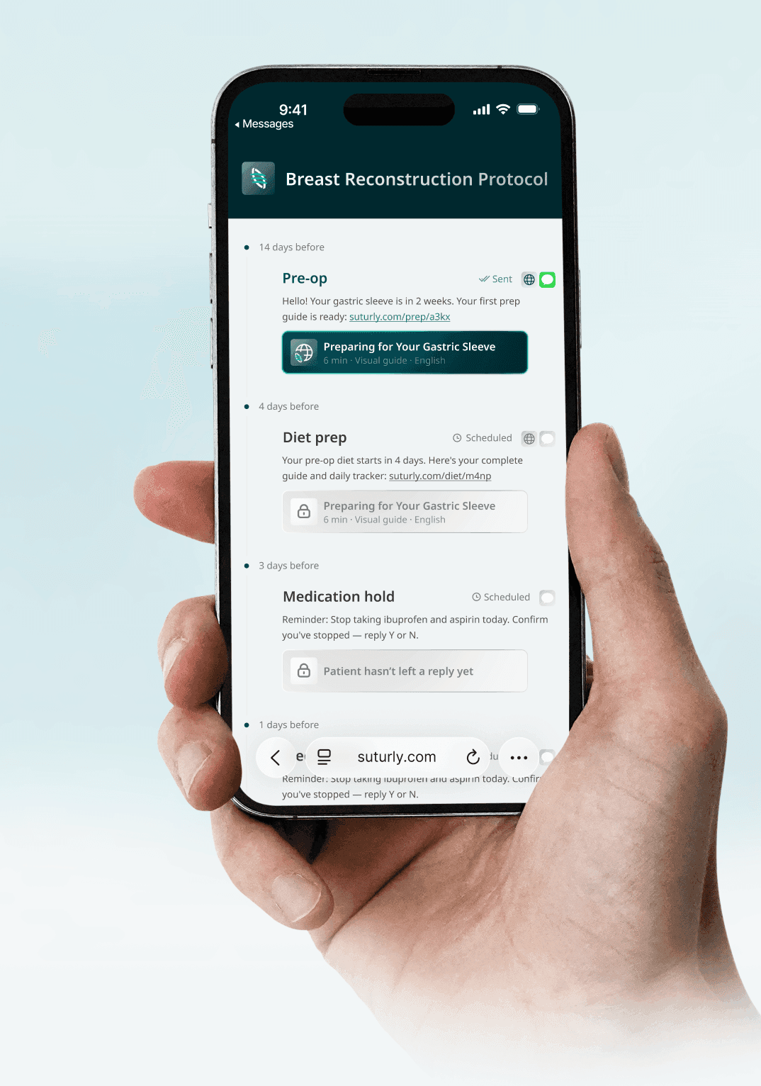 hand with a phone